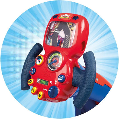 Smoby - Spidey - V8 Driver - Rijsimulator voor kinderen - Racecoureur - Elektronisch stuur - Boost- en achteruitrijfuncties - Geluiden en lichten - Vanaf 3 jaar - Gemaakt in Frankrijk