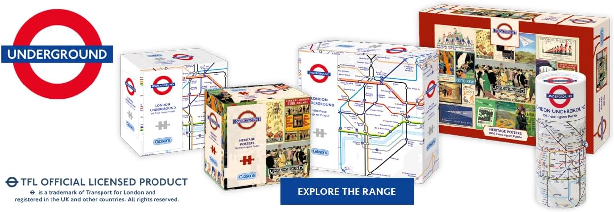 Gibsons Round London Tube Map 500 Piece Circular Jigsaw Puzzle for Adults & Teens – Challenging Underground Puzzle Thick Sustainable 100% Recycled Board, TFL Transport for London, UK Made British Gift