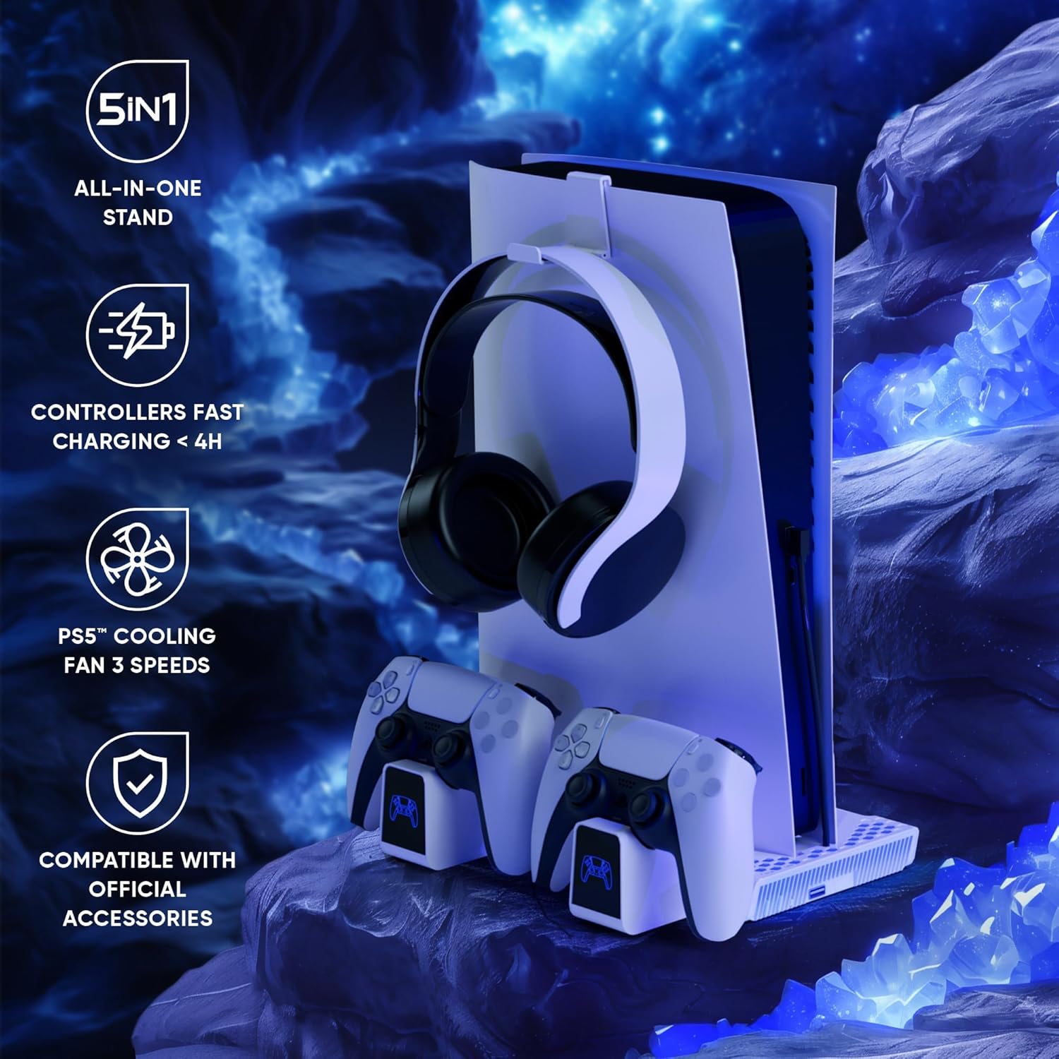 Oniverse Ps5 Nexus 5 Multifunction Stand For Ps5 - White