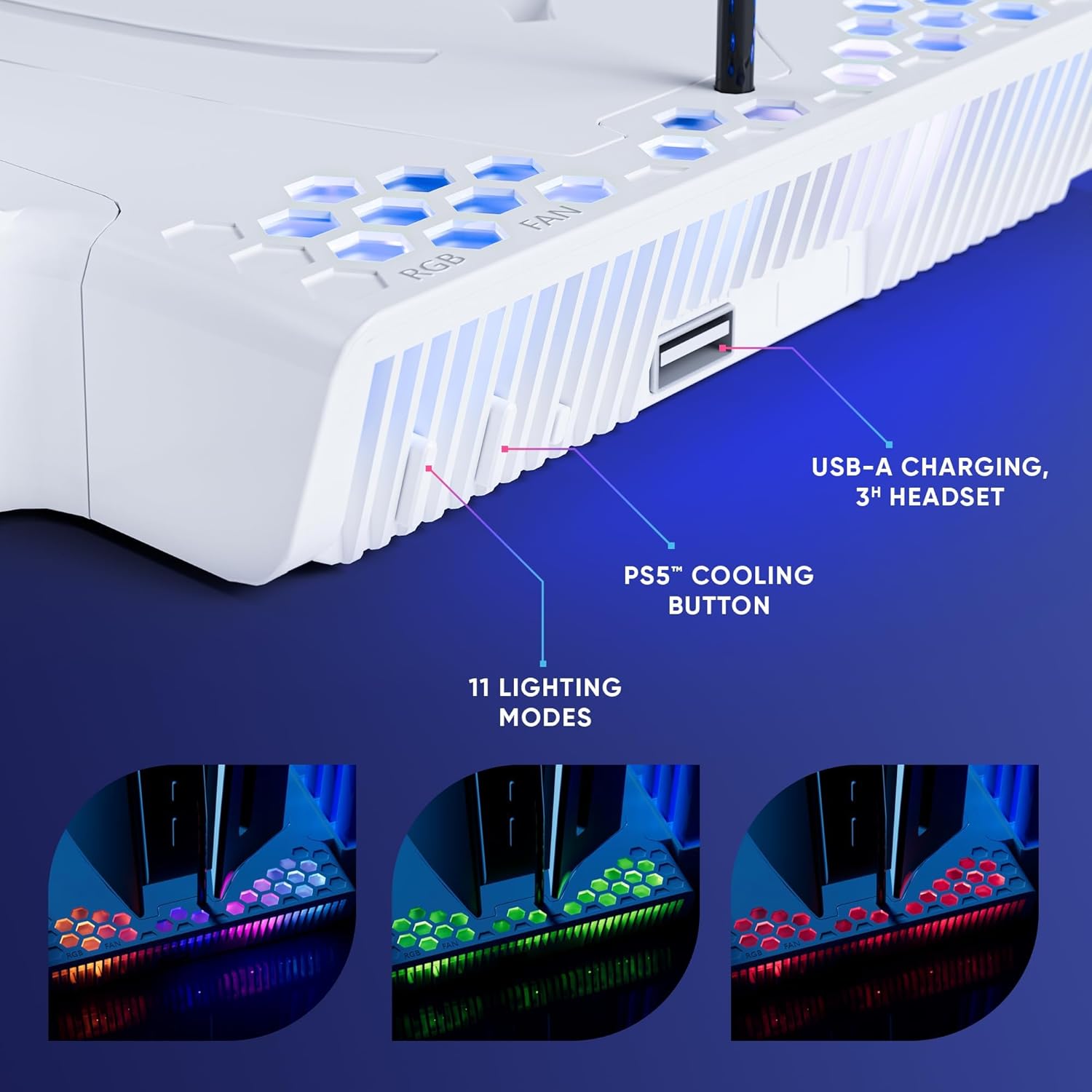 Oniverse Ps5 Nexus 5 Multifunction Stand For Ps5 - White