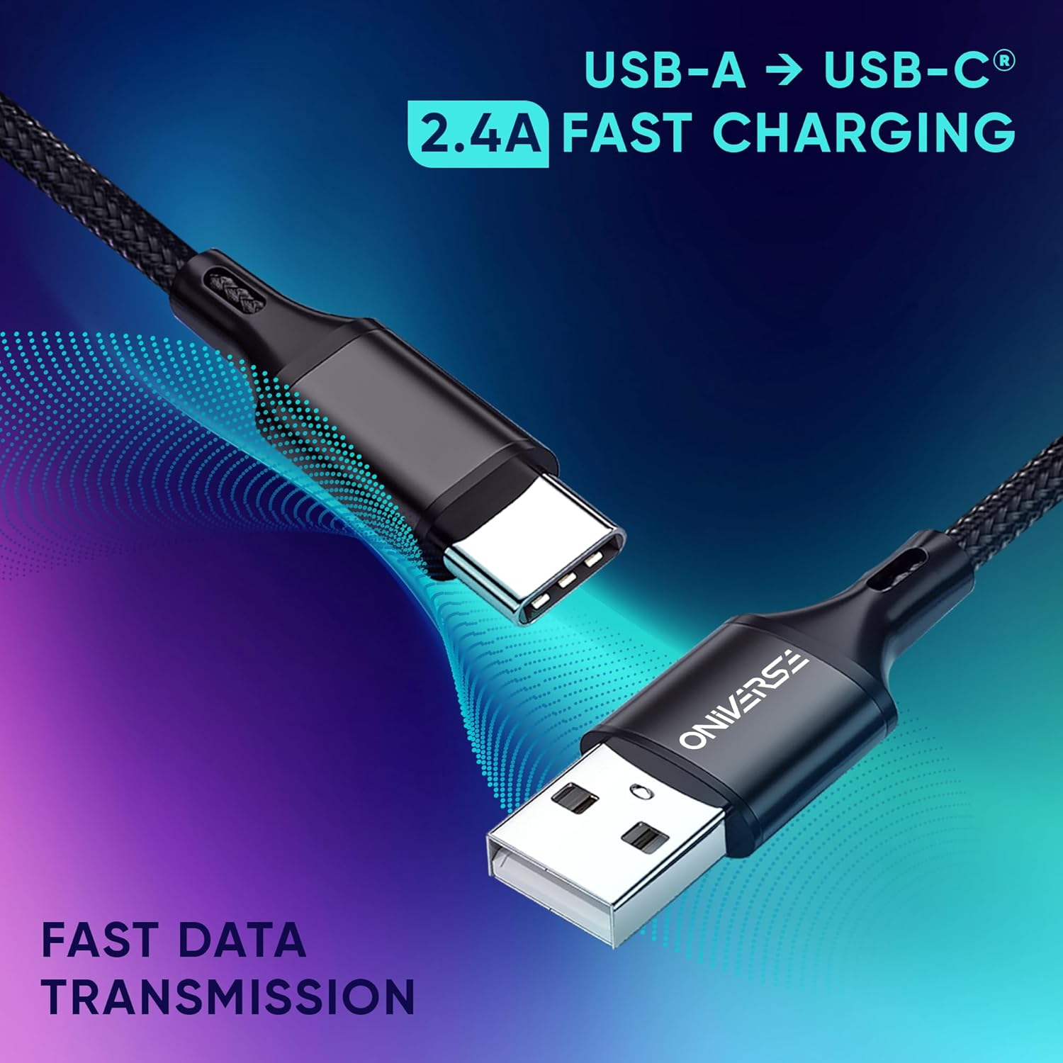Oniverse Usb-A To Usb-C Charge Cable, 3 M - Black