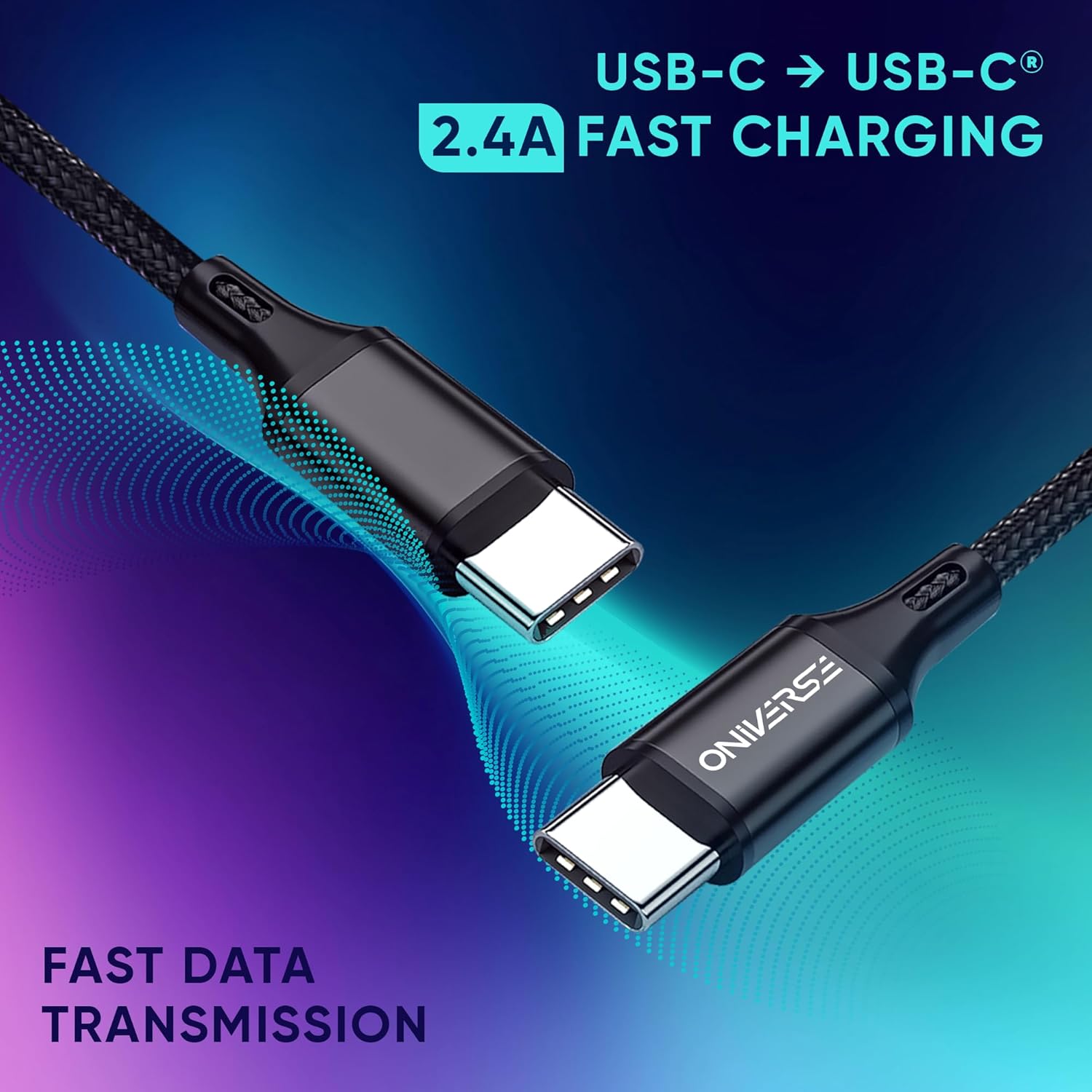 Oniverse Usb-C To Usb-C Charging Cable, 3 M - Black