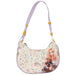 Depesche TOPModel 13670 Unisex Children's Crescent Moon Cowgirl Small Handbag in Purple with Model Motif and Floral Pattern, Bag with Zip Pendant, Cream