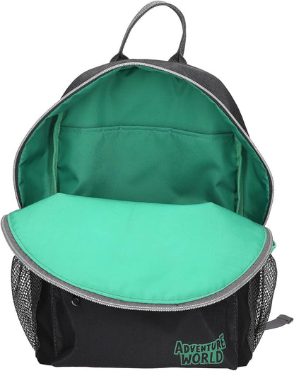 Depesche 13694 Adventure World Panther Backpack in Black and Green with Panther Motif, Bag with Adjustable Straps