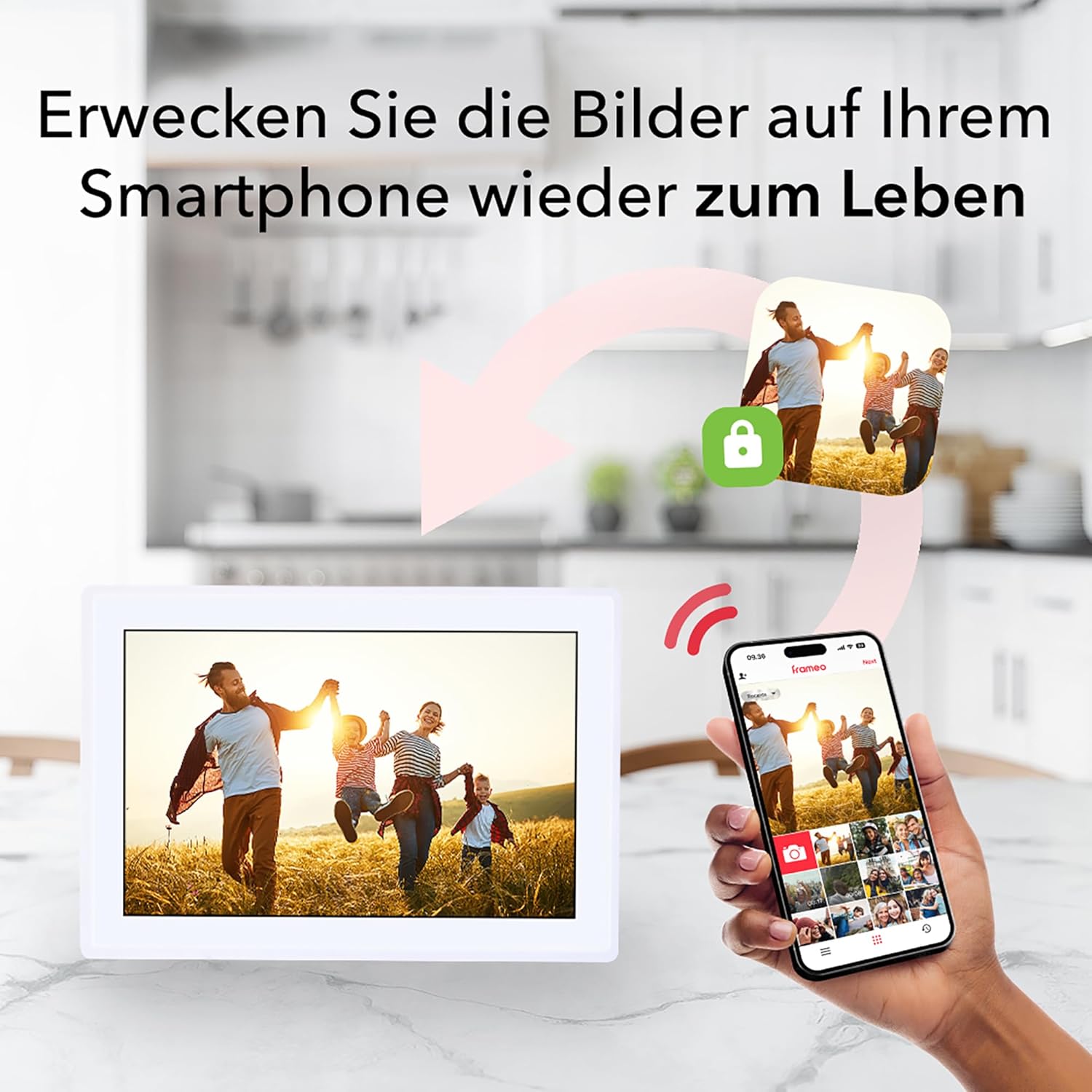 Rollei - Smarter Picture Frame - 10 Diagonal - Wifi - App Control - Model 100 - 10.1-Inch - White