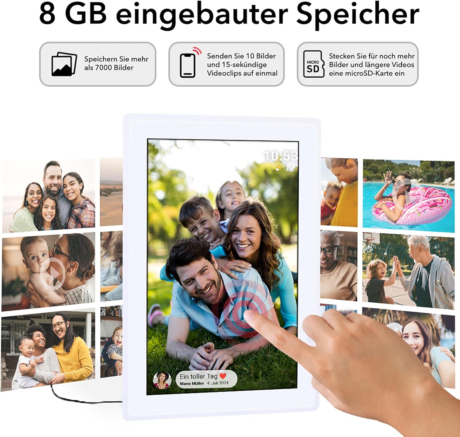Rollei - Smarter Picture Frame - 10 Diagonal - Wifi - App Control - Model 100 - 10.1-Inch - White