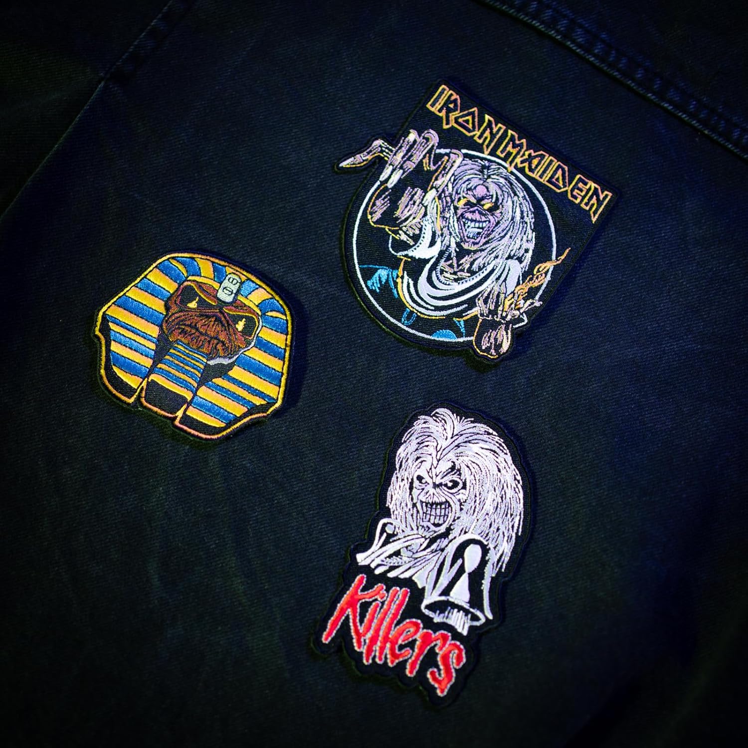 Grupo Erik Iron On Patches for Clothing - Iron Maiden Merchandise | 3 Sew On Patches for Clothing & for Backpacks, Backpack Accessories | Iron Maiden Gifts Under 15 Pounds