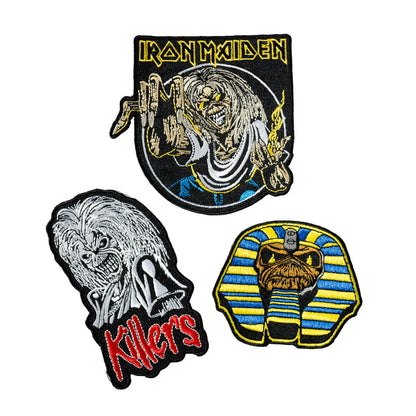 Grupo Erik Iron On Patches for Clothing - Iron Maiden Merchandise | 3 Sew On Patches for Clothing & for Backpacks, Backpack Accessories | Iron Maiden Gifts Under 15 Pounds