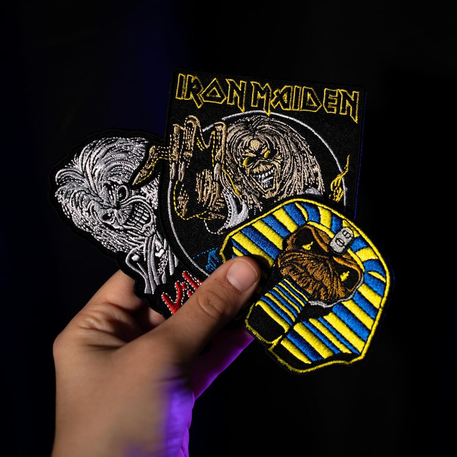 Grupo Erik Iron On Patches for Clothing - Iron Maiden Merchandise | 3 Sew On Patches for Clothing & for Backpacks, Backpack Accessories | Iron Maiden Gifts Under 15 Pounds