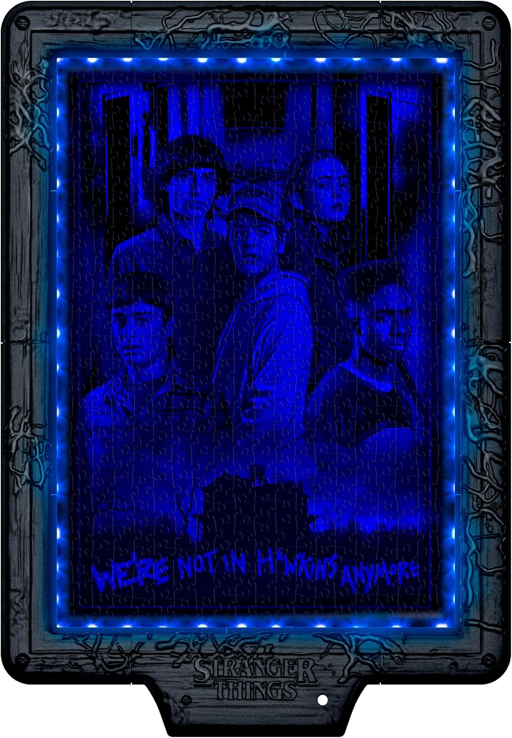 Clementoni - Stranger Things Metamorphic Art Collection - Demogorgon’s Hunt, Quadro Interattivo 520 Pezzi con Cornice e LED RGB, Illustrazione che Cambia con la Luce, Made in Italy, 35611