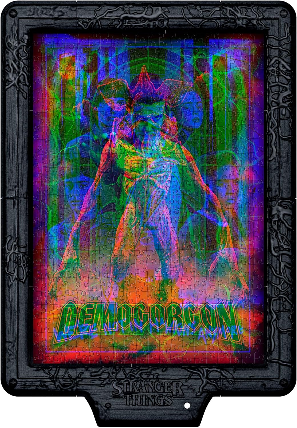 Clementoni - Stranger Things Metamorphic Art Collection - Demogorgon’s Hunt, Quadro Interattivo 520 Pezzi con Cornice e LED RGB, Illustrazione che Cambia con la Luce, Made in Italy, 35611