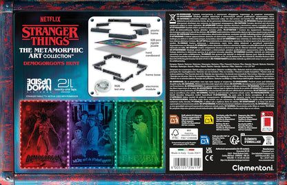 Clementoni - Stranger Things Metamorphic Art Collection - Demogorgon’s Hunt, Quadro Interattivo 520 Pezzi con Cornice e LED RGB, Illustrazione che Cambia con la Luce, Made in Italy, 35611