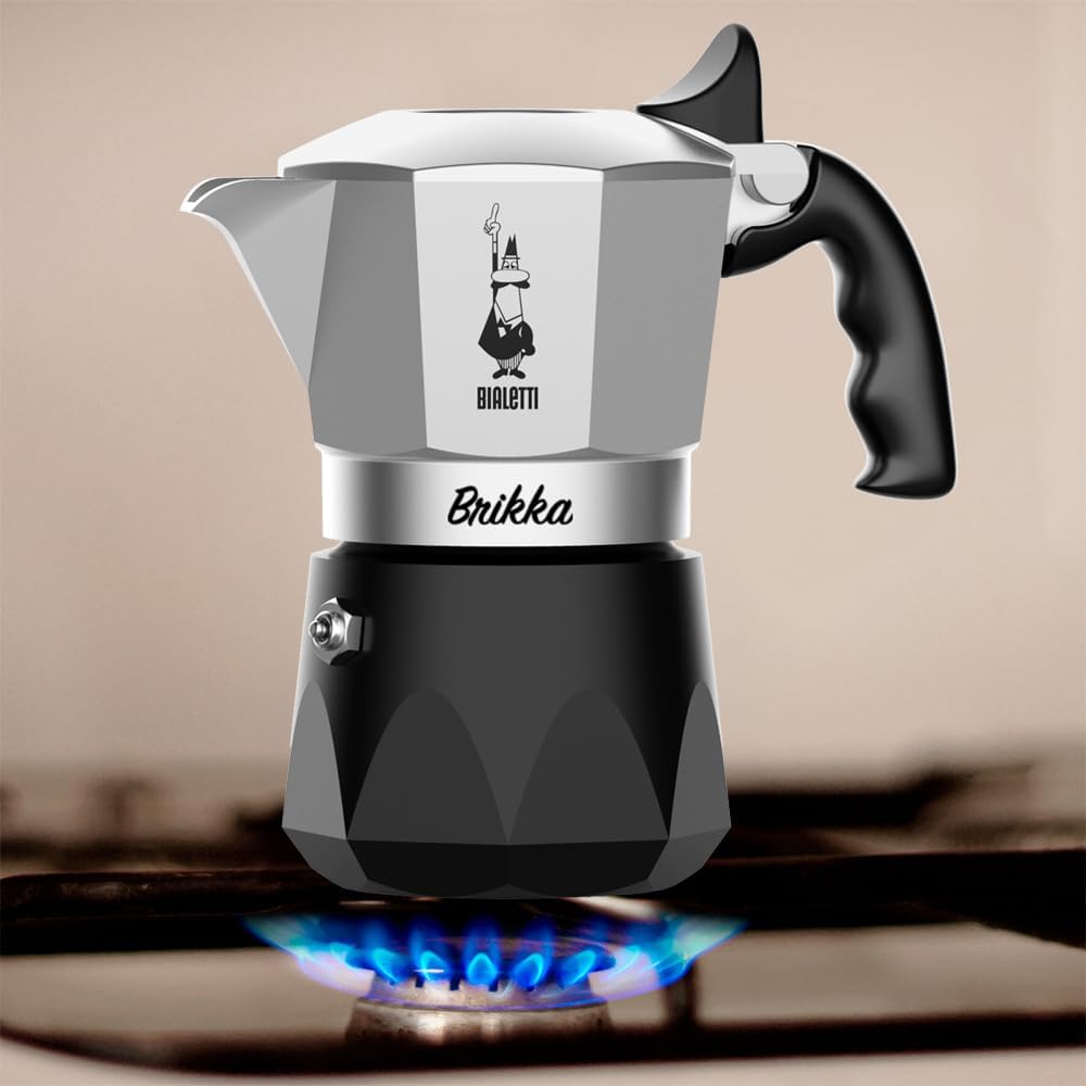 Bialetti Brikka Moka pot 0.1 L Black, Stainless steel