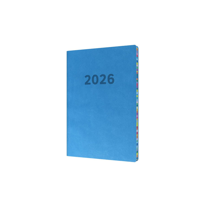 Collins - Edge Rainbow - 2026 12 Month Calendar Year Planner, Week-To-View Diary, A5 Soft Cover - Blue (ED153.U57-26