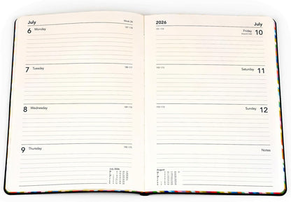 Collins - Edge Rainbow - 2026 12 Month Calendar Year Planner, Week-To-View Diary, A5 Soft Cover - Blue (ED153.U57-26