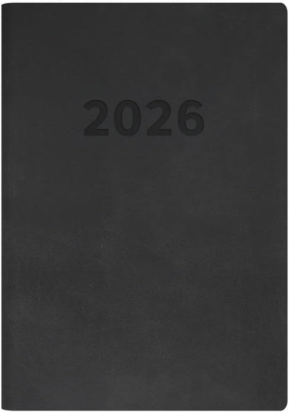 Collins - Edge Rainbow - 2026 12 Month Calendar Year Planner, Day-To-Page with 1/2 Hourly Appointments Diary, A5 Soft Cover - Charcoal (ED151.U96-26