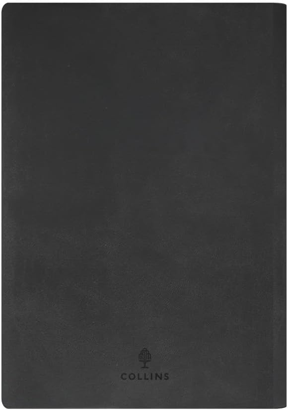 Collins - Edge Rainbow - 2026 12 Month Calendar Year Planner, Day-To-Page with 1/2 Hourly Appointments Diary, A5 Soft Cover - Charcoal (ED151.U96-26
