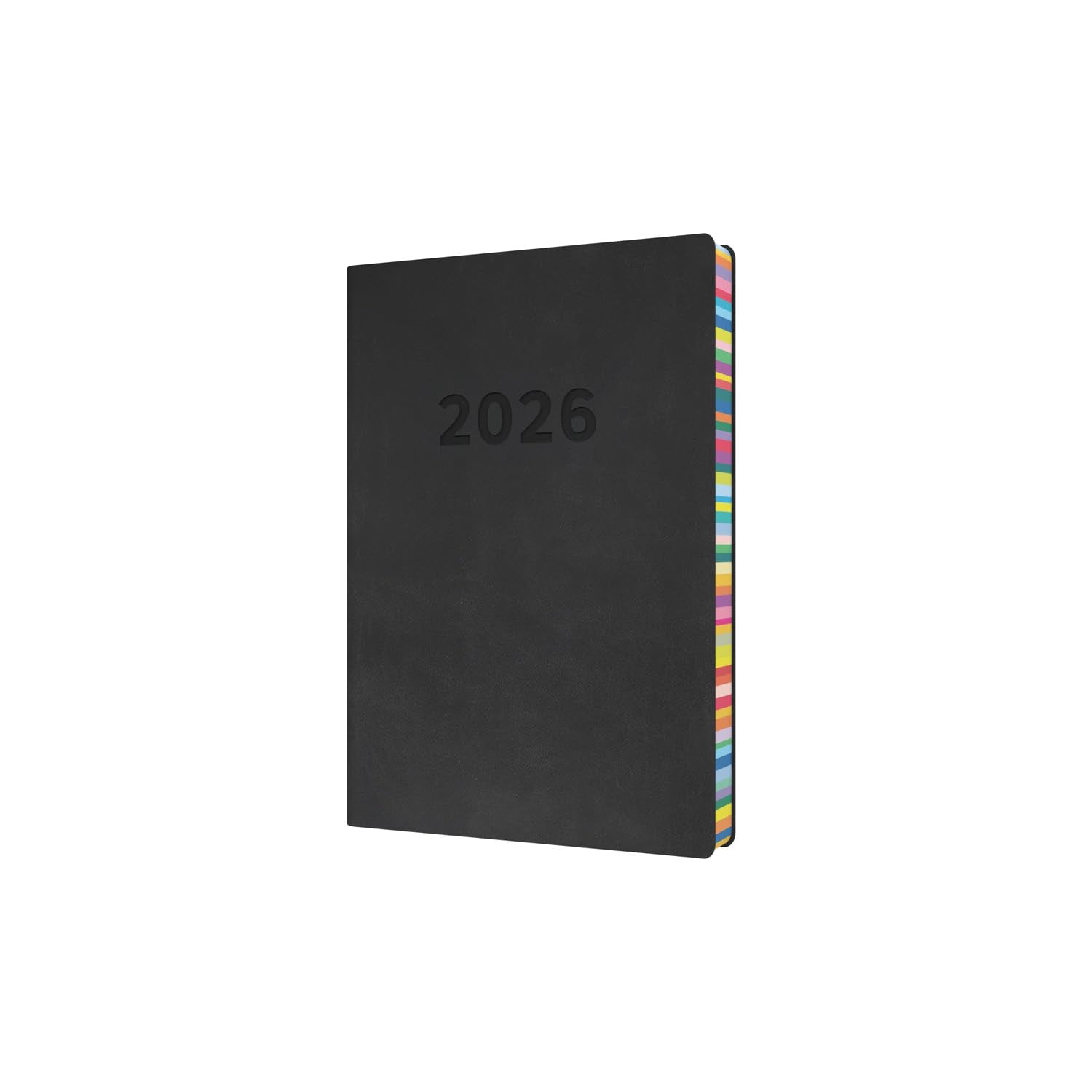 Collins - Edge Rainbow - 2026 12 Month Calendar Year Planner, Day-To-Page with 1/2 Hourly Appointments Diary, A5 Soft Cover - Charcoal (ED151.U96-26
