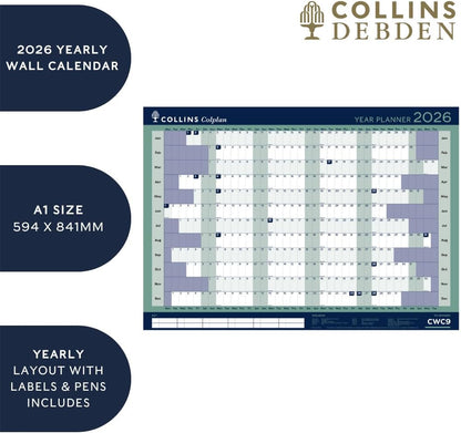 Collins - Colplan - A1 Yearly Wall Calendar 2026 (CWC9-26