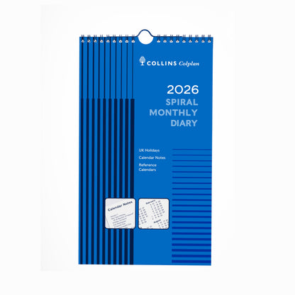 Collins - Colplan - 2026 12 Month Calendar Year Spiral Monthly Planner - Blue (64-26