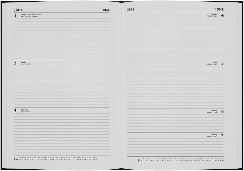 Collins - Desk - 2026 12 Month Calendar Year Planner, Week-To-View Diary, A4 Hard Cover - Red (40.15-26