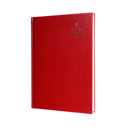 Collins - Desk - 2026 12 Month Calendar Year Planner, Day-To-Page Diary, A5 Hard Cover - Red (52.15-26