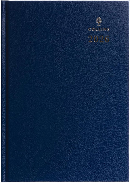 Collins - Desk - 2026 12 Month Calendar Year Planner, Week-To-View Diary, A5 Hard Cover - Blue (35.60-26