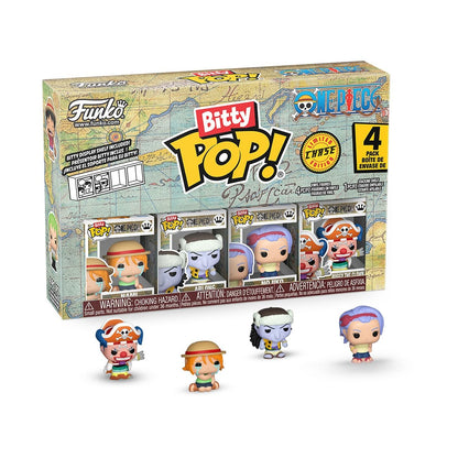 Funko Bitty Pop! One Piece - Nami - 4 Pack - 1/6 Odds for Rare Chase Variant and A Surprise Mystery Mini Figure - 0.9 Inch (2.2 Cm) Collectable - Stackable Display Shelf Included - Gift Idea
