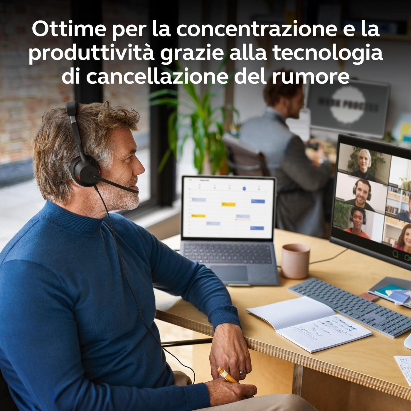 Jabra Evolve2 50 – USB-A/USB-C – Mono auricolare con filo certificato per Microsoft Teams