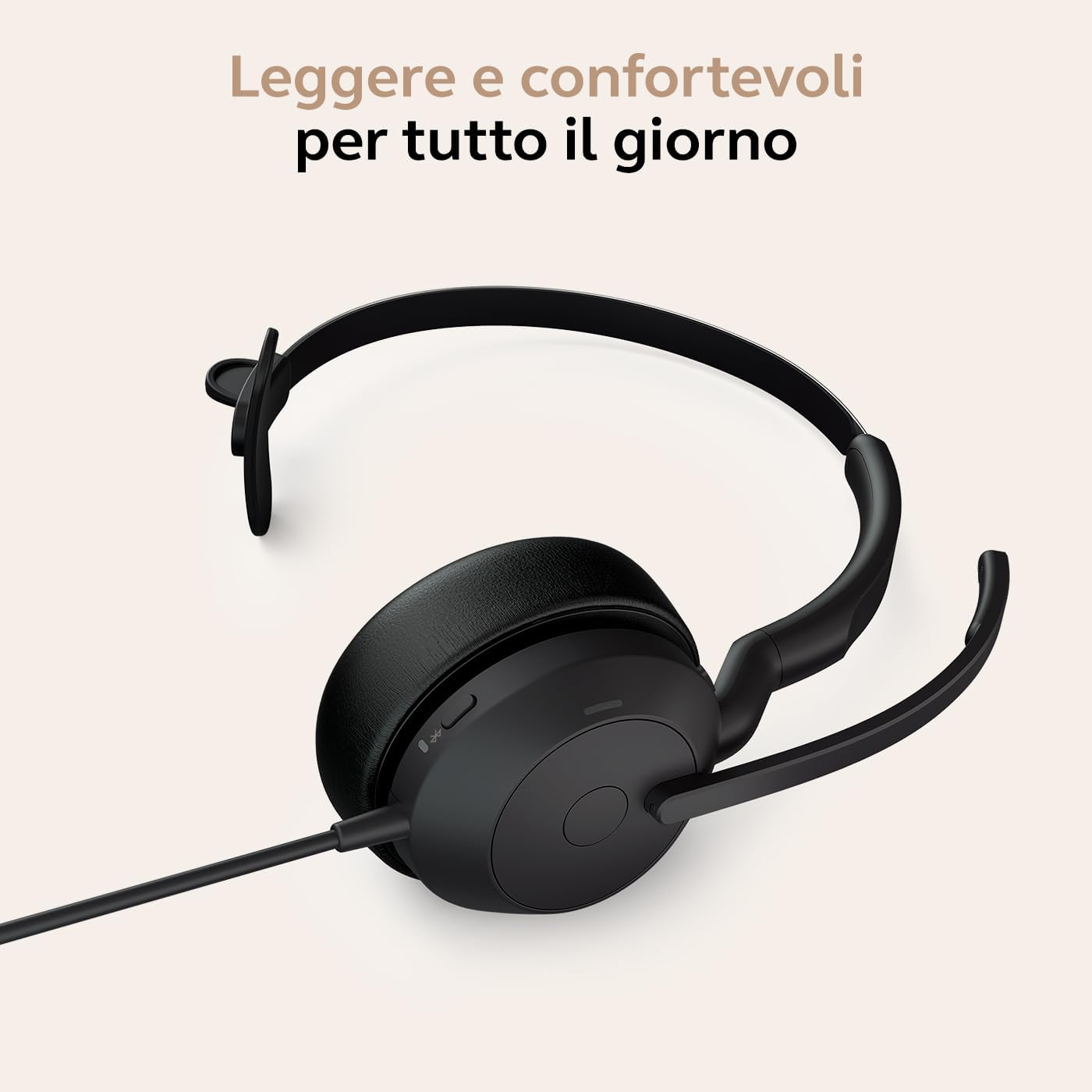 Jabra Evolve2 50 – USB-A/USB-C – Mono auricolare con filo certificato per Microsoft Teams