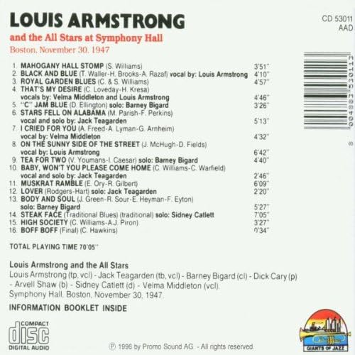 Louis Armstrong - 1947 At Symphony Hall
