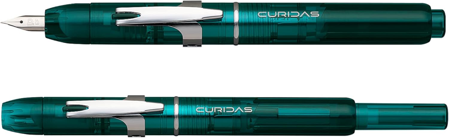 PLATINUM Curidas PKN7000-43EF Fountain Pen/EF Extra Fine/Retractable/Green/Handmade/with Gift Box/Fountain Pen, Pack of 1