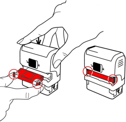 Trodat Stamp 4912 Office Printy with English Text CHECKED – Self Inking, Red and Blue Ink, 18 x 46 mm