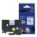 Brother TZe-233 Labelling Tape Cassette, Blue on White, 12mm (W) x 8M (L), Laminated, Brother Genuine Supplies