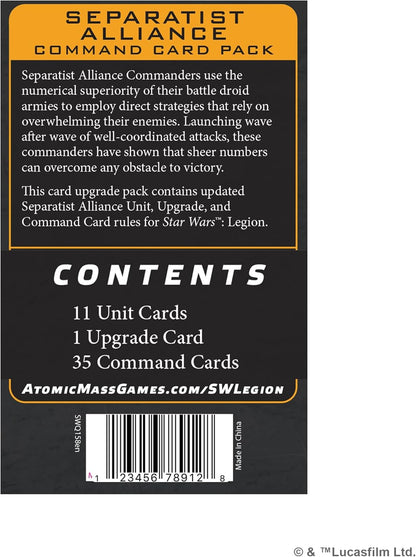 Asmodee | Star Wars: Legion - Separatist Alliance Command Card Pack | Board Game | Ages 14+ | 2 Players | 90+ Minutes Playing Time
