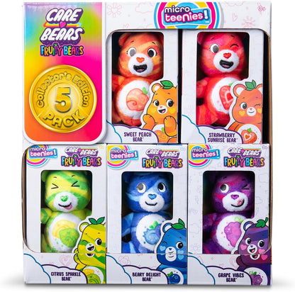 Basic Fun Micro Teenies Fruit Friends 5-Pack – 3-Inch Collectible Plush Gift Set – Cute Micro Bears with Sweet Themed Designs for Kids & Fans