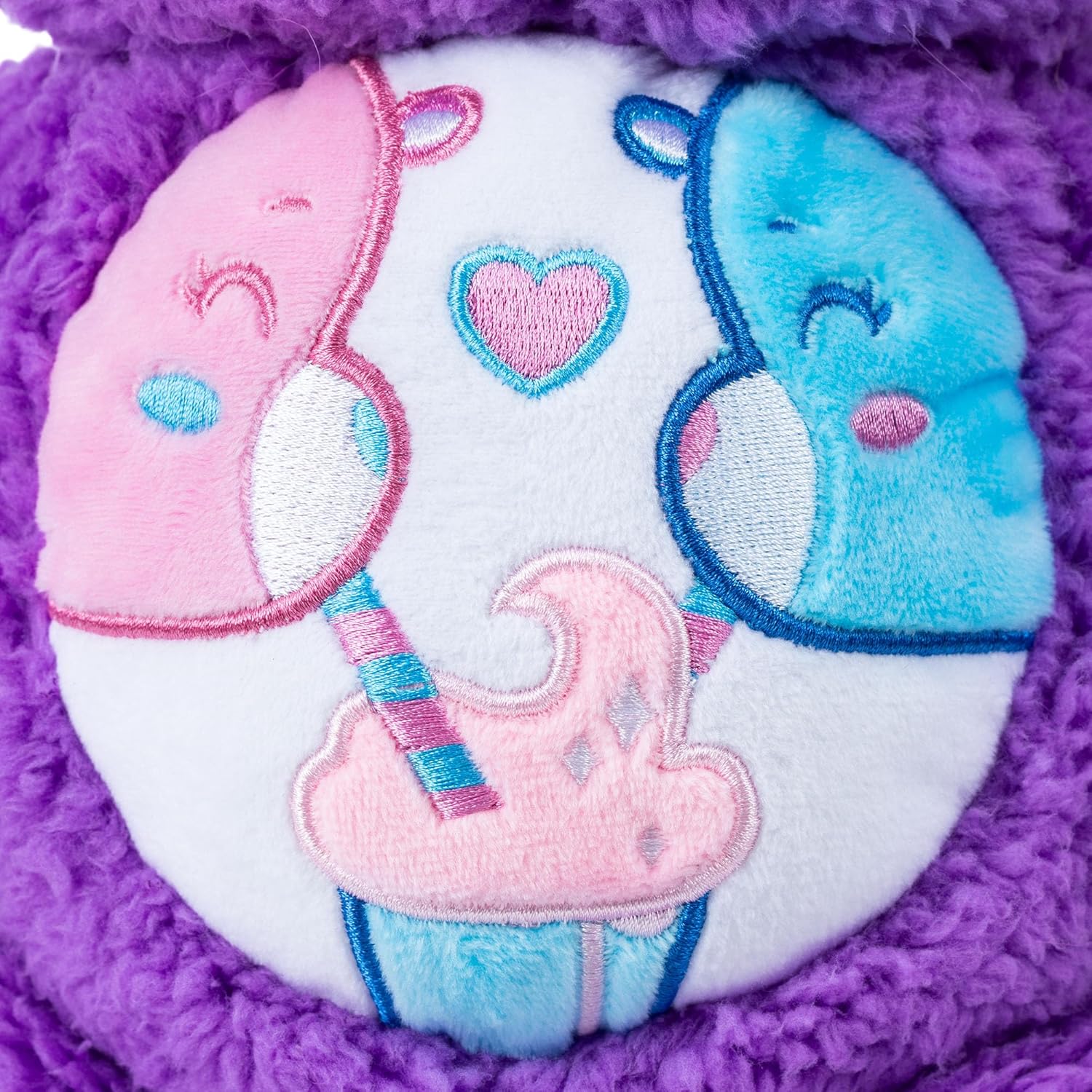 Basic Fun Care Bears 35cm Medium Plush – Share Bear Cosy Collection – Super Soft Eco-Friendly Toy with Belly Badge – Huggable Collectible for Kids & Fans, Purple
