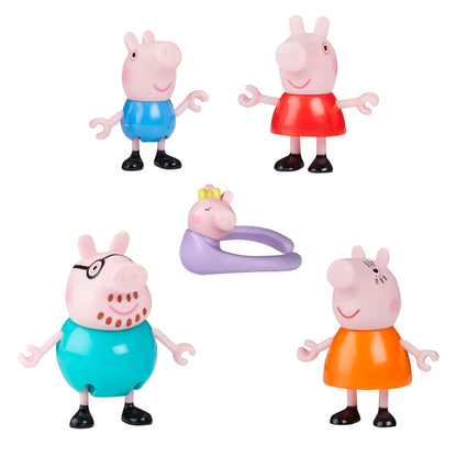 Peppa Pig Peppa's Family of Five Figure Set, Pink