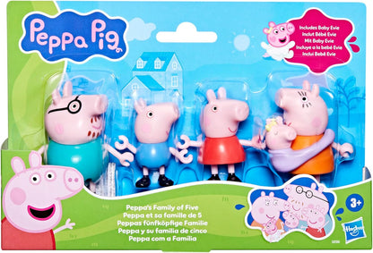 Peppa Pig Peppa's Family of Five Figure Set, Pink