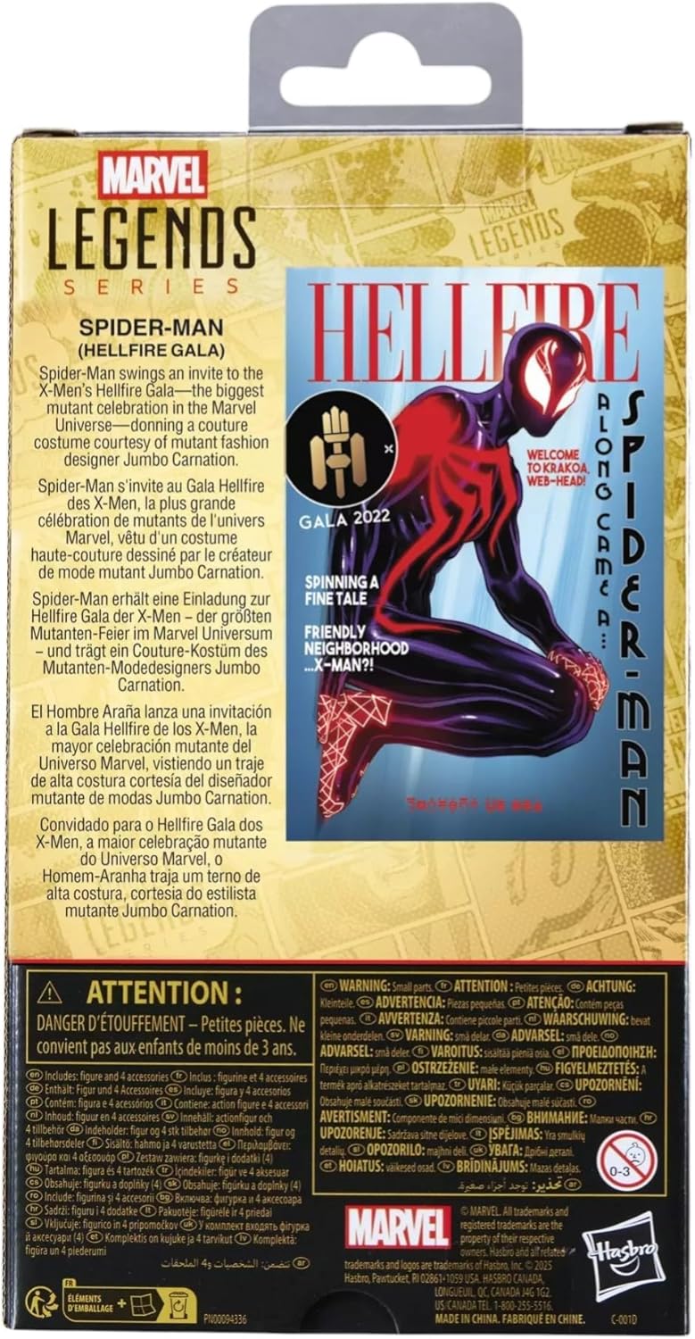 The Amazing Spider-Man Marvel Legends Action Figure Spider-Man Hellfire Gala 15 Cm