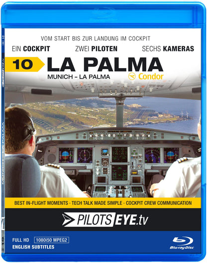 PilotsEYE.tv | Munich - LA PALMA |:| Disc® |:| Cockpit flight Condor | Airbus A320 | Bonus: Islandtour with FO, Audio commentary, Route in depht