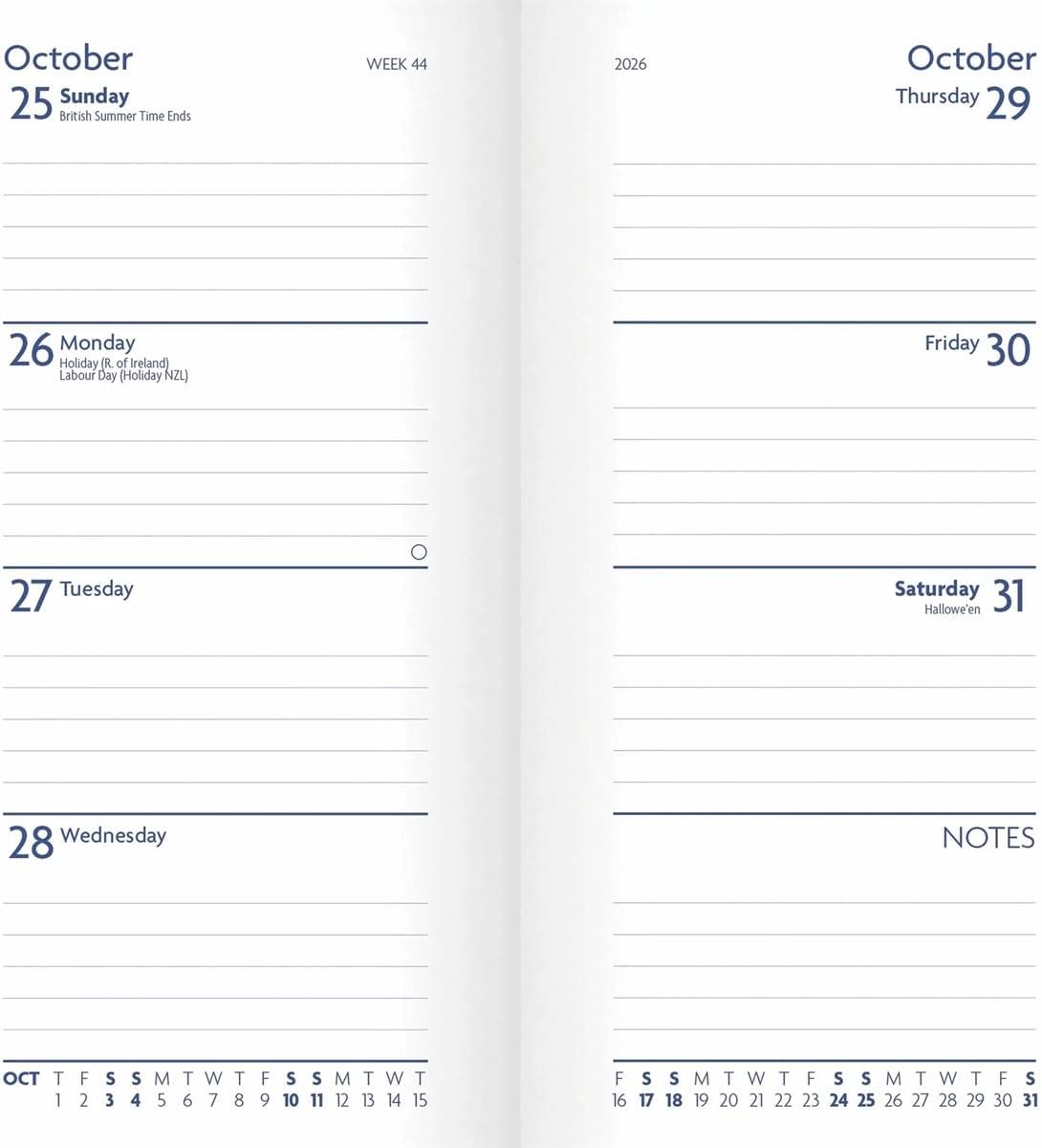 Carousel Worldwide, Sunday Start, Charcoal 2026 Deluxe Slim Diary Planner