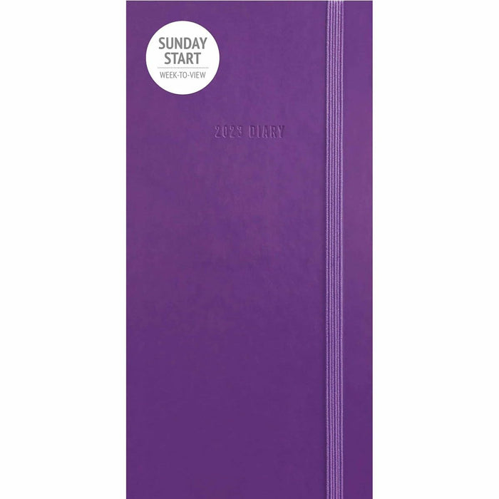 Carousel Worldwide, Sunday Start, Purple Soft 2026 Deluxe Slim Diary Planner