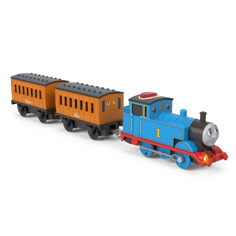 Thomas & Friends Toy Train, Motorized Talking Engine & Cargo Car/Tender Featuring Thomas from the Classic Series & All Engines Go, JDF25