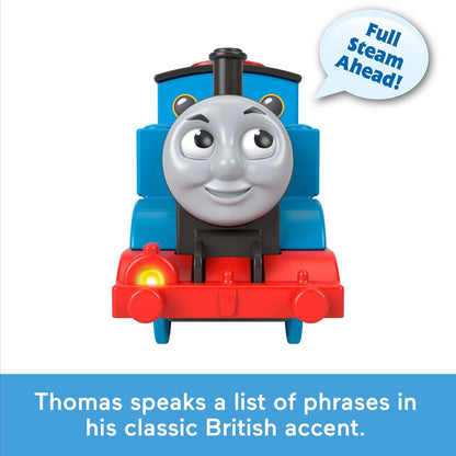 Thomas & Friends Toy Train, Motorized Talking Engine & Cargo Car/Tender Featuring Thomas from the Classic Series & All Engines Go, JDF25