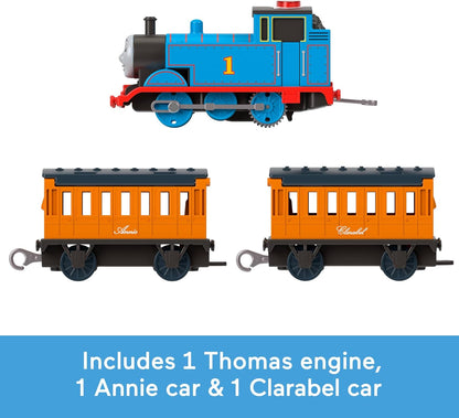 Thomas & Friends Toy Train, Motorized Talking Engine & Cargo Car/Tender Featuring Thomas from the Classic Series & All Engines Go, JDF25