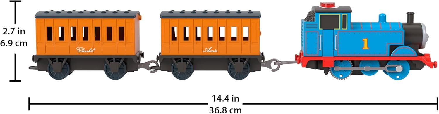Thomas & Friends Toy Train, Motorized Talking Engine & Cargo Car/Tender Featuring Thomas from the Classic Series & All Engines Go, JDF25