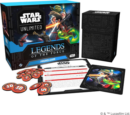 Fantasy Flight Games - Star Wars: Unlimited Trading Card Game Legends of the Force PRERELEASE BOX - Includes 6 Booster Packs & Exclusive Promo Cards, Ages 12+, 2+ Players, 20 Minute Playtime