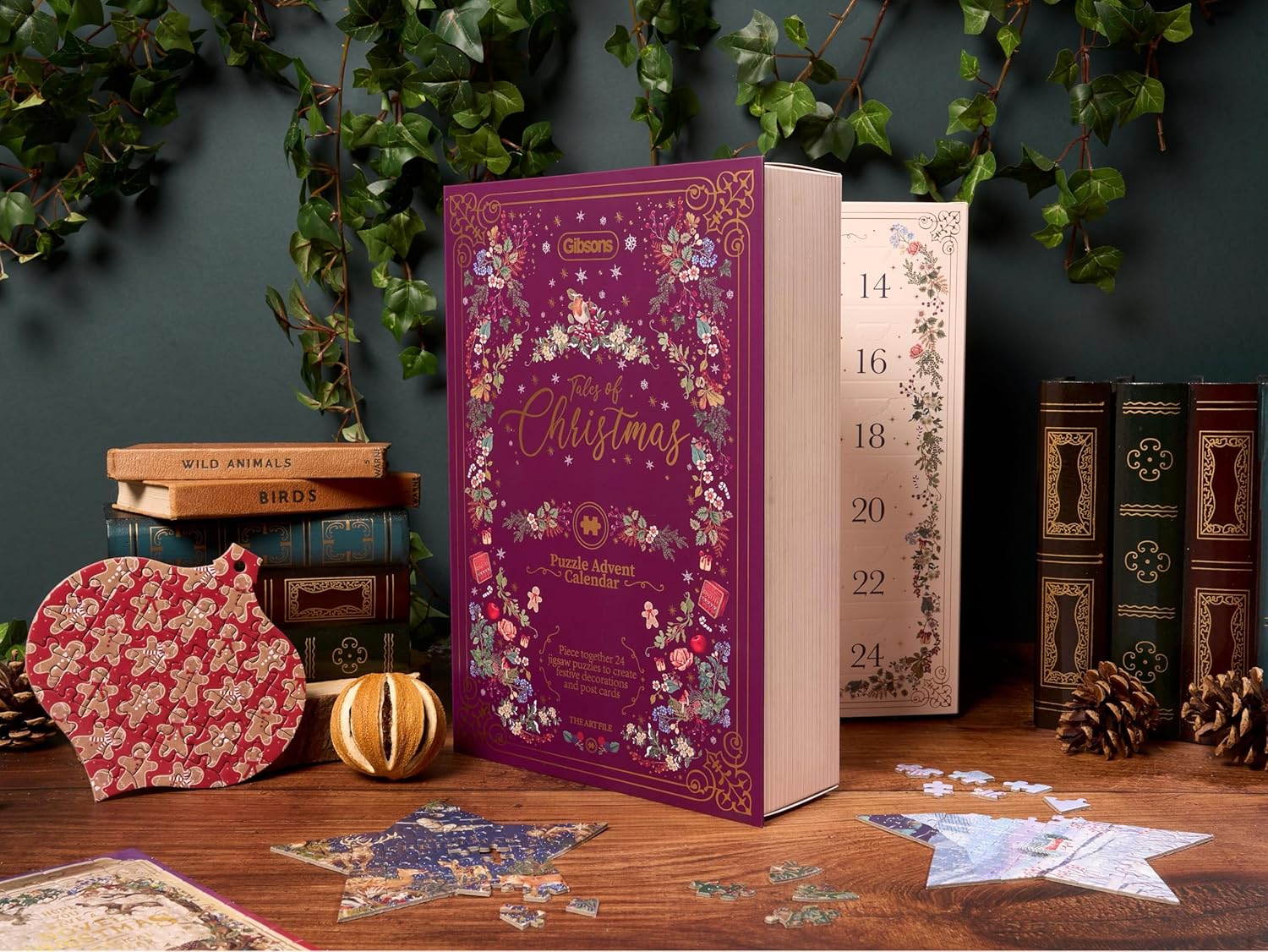 Gibsons Advent Jigsaw Puzzle Calendar Tales of Christmas 2025 – 24 Luxury Quality Mini Daily Puzzles, Festive Holiday Countdown Puzzle for Adults & Kids, Premium Gift Set, The Art File Collection