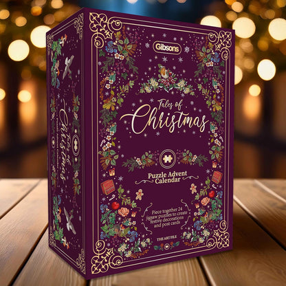 Gibsons Advent Jigsaw Puzzle Calendar Tales of Christmas 2025 – 24 Luxury Quality Mini Daily Puzzles, Festive Holiday Countdown Puzzle for Adults & Kids, Premium Gift Set, The Art File Collection